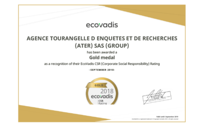 ATER obtient la médaille GOLD d’ECOVADIS